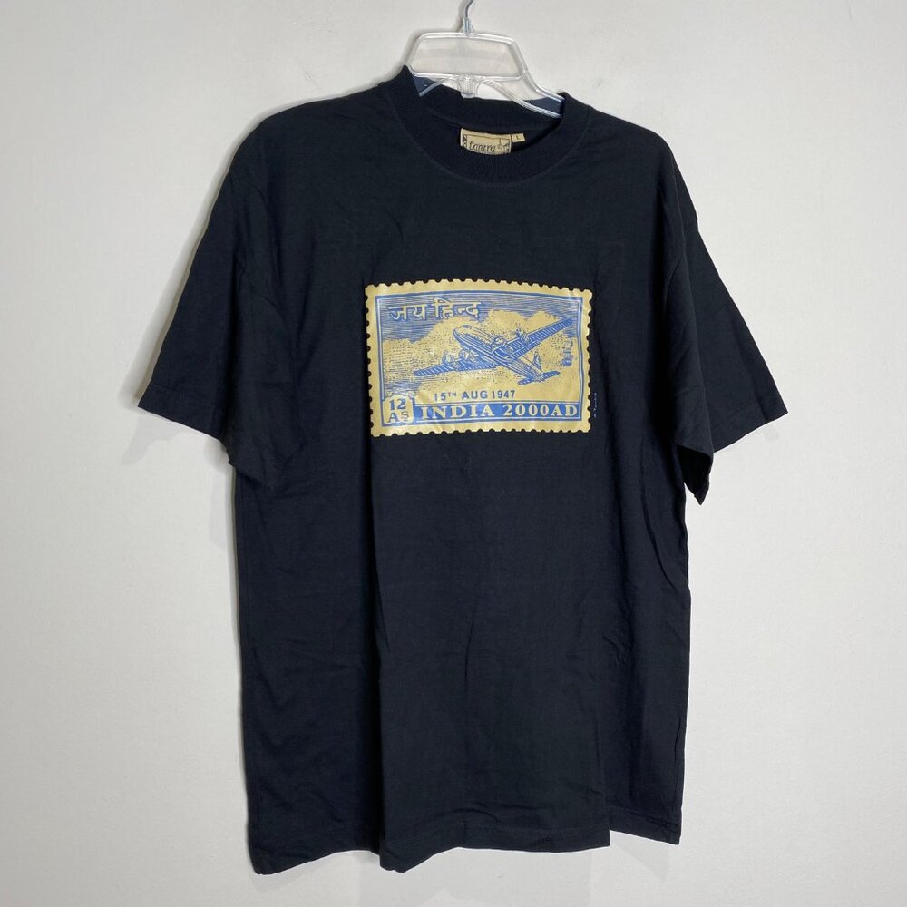 Vintage TANTRA T-shirt for Stamp Collector with India Air Maail stamp of 1947